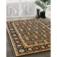thumbnail image 2 of Ahgly Company Indoor Square Mid-Century Modern Brown Sand Brown Oriental Area Rugs, 6' Square, 2 of 6