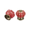 thumbnail image 4 of Cerámica Cajón Perillas, 40x40mm Calabaza Forma Vintage Cómoda Tiradores para Alacena Guardarropa Armario, Rojo 6uds, 4 of 5