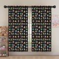 thumbnail image 5 of Blackout Kids Curtains,Cartoon Traffic Vehicles Signs Black Pattern Childrens Insulated Curtains Set Of 2,Bedroom Essentials,Toddler Room Decor 52"x63", 5 of 5