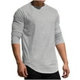 thumbnail image 2 of Mens Knitted Shirts Casual Crew Neck Long Sleeve Slim Fit Lightweight T Shirt, 2 of 9