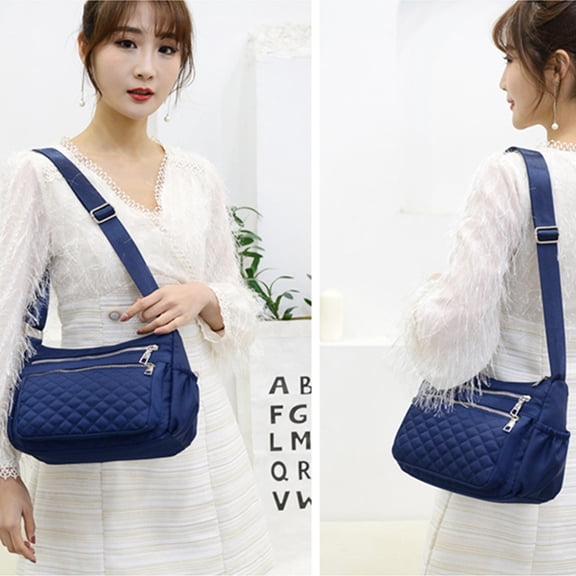 ETEREAUTY Women's Dark Canvas Messenger Bag Lightweight Crossbody Purse with Smooth Zipper