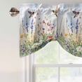 thumbnail image 5 of Tie Up Valances for Windows, Spring Floral Adjustable Valance Curtains Window Treatment for Living Room/Bedroom, Botanical Blossom Seasonal Wildflower Rod Pocket Kitchen Curtains & Drapes 54x18 Inch, 5 of 9