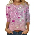 thumbnail image 1 of Liquidation! Lisingtool T-Shirt pour Femmes Design à Trois Manches Col Rond Mode, 1 of 3
