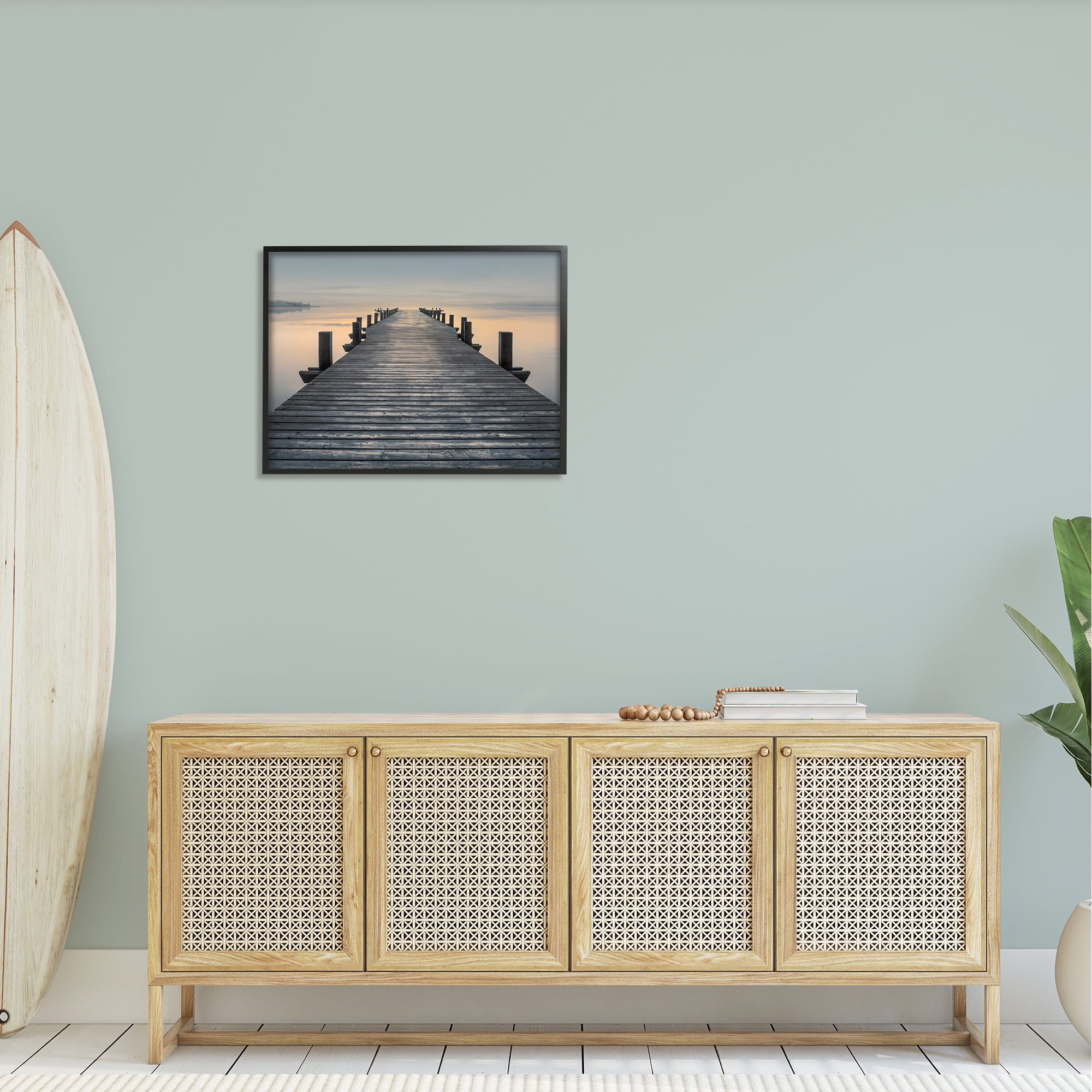 Stupell Industries Quiet Serene Dock Pier Foggy Morning Sunrise Scenery, 30 x 24, Design by Mike Calascibetta