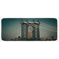 thumbnail image 1 of Scenery Kitchen Mat, Cityscape Landscape View with Bridge Empire State Building and Skyscrapes Picture Print, Plush Decorative Kitchen Mat with Non Slip Backing, 47" X 19", Teal, by Ambesonne, 1 of 1