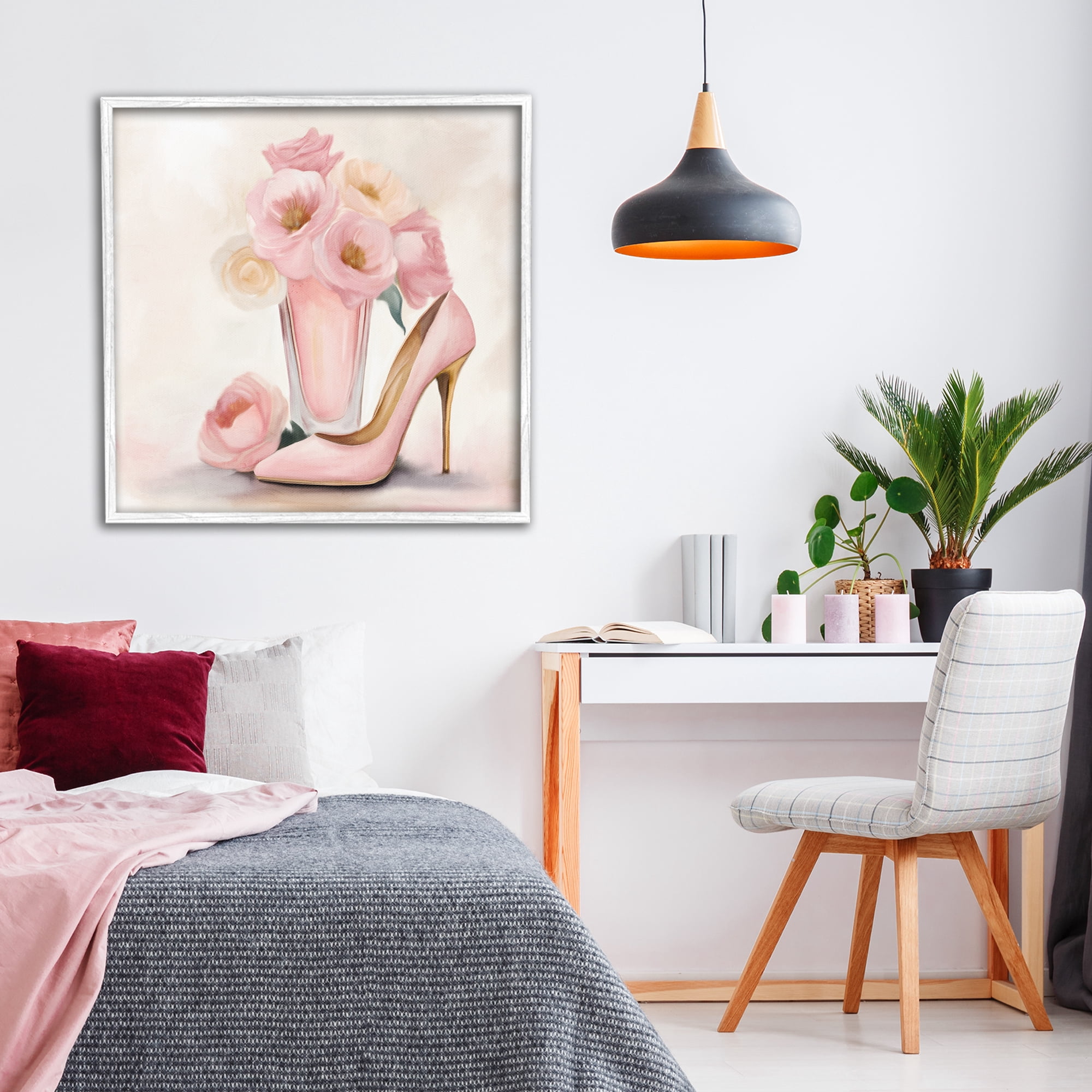 Stupell Industries Pink Beauty Bouquet White Framed Giclee Art, design by Kim Allen