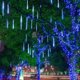 thumbnail image 5 of Sailing Luces LED de lluvia de meteoritos para exteriores - Diseño de gota de lluvia - 8 tubos - 144 LED - Efecto de caída de nieve - Fiesta navideña de Halloween, 5 of 8