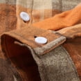 thumbnail image 6 of LEAVINGSUO Fall Shirts for Men Flannel Checkered Shirt Plaid Long Sleeve Collar Jacket Top Orange S, 6 of 6