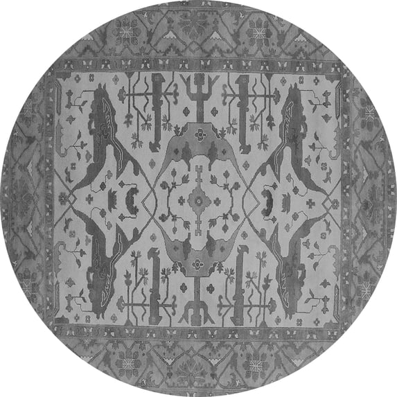 Ahgly Company Indoor Round Oriental Gray Industrial Area Rugs, 4' Round