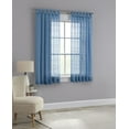 Mainstays Woven Sheer Stripe Tab Top Single Curtain Panel, Light Blue