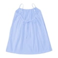 thumbnail image 4 of Xudanell Backless Cami Dress Girls Open Back Mini Linen Dress Spaghetti Strap Summer Beach Vacation Flowy Sundress for Kids (Sky Blue, 9-10 Years), 4 of 5