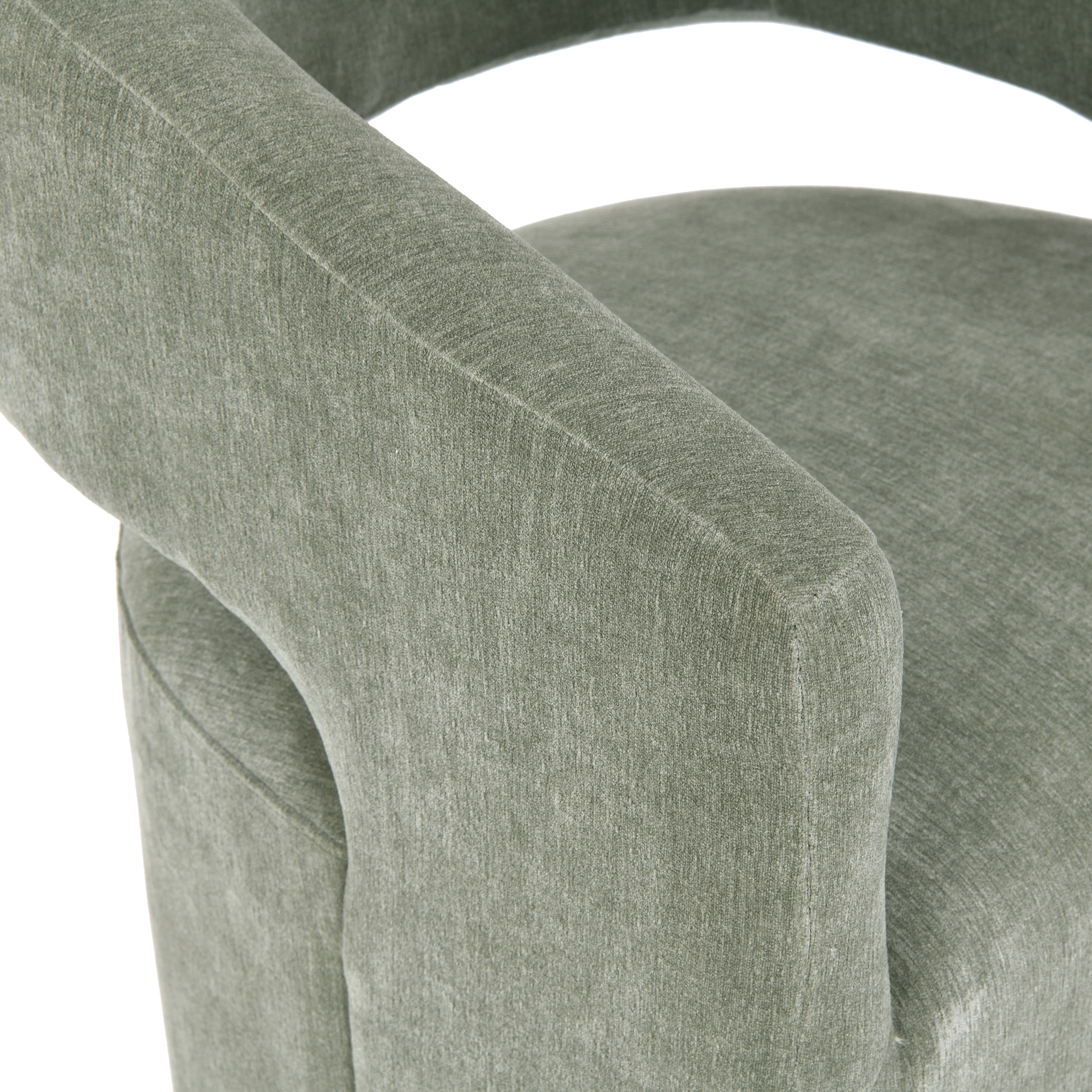 Furniture of America Arize Modern Fabric Barel Back Accent Chair with Casters, Green