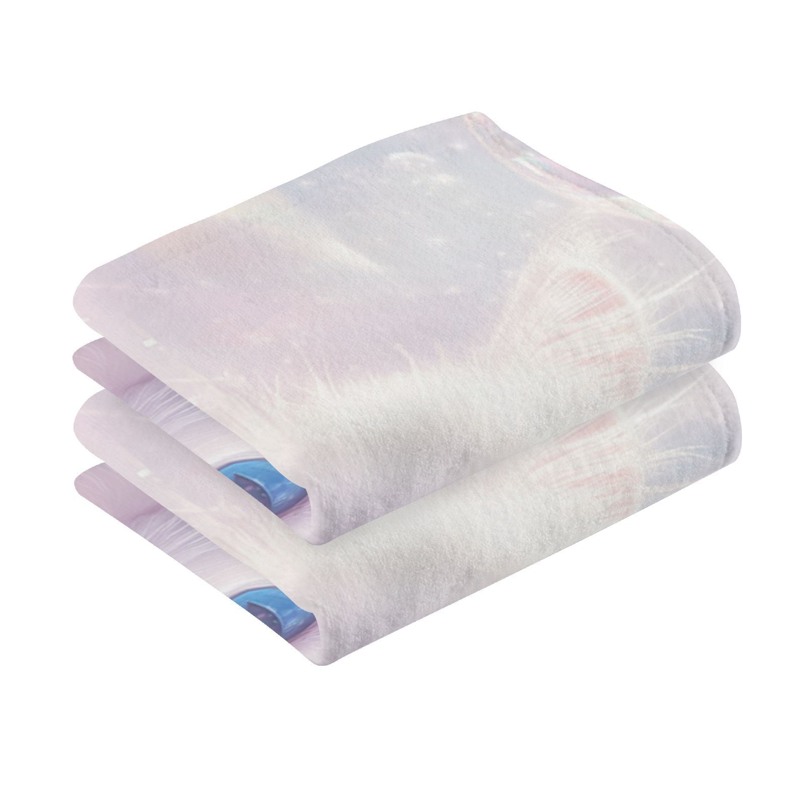 Elegant White Cat Hand Towels Cotton Bath Towels Large Face Towels Absorbent for Bathroom 2 Packs