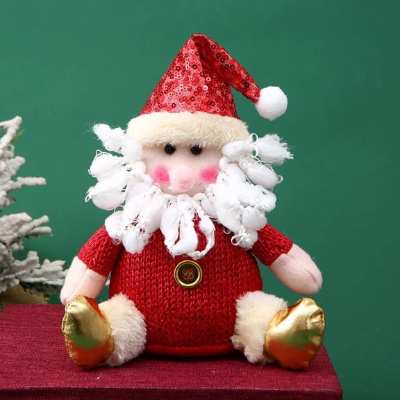 Christmas Santa Snowman Plush Ornament, Holiday Tree Hanging Decoration, Festive Home Display Accent, Seasonal Gift Collectible