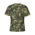 thumbnail image 6 of Vsdgher Green Skulls Print Men's Dry Fit Mesh Athletic Shirts Moisture Wicking Tennis T-Shirt Tops, 6 of 9