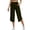 Army Green, variant on Women's High Waist Capri Yoga Pants with Pockets, Solid Split Hem Wide Leg Cropped Pants Casual Daily Capri Trousers
