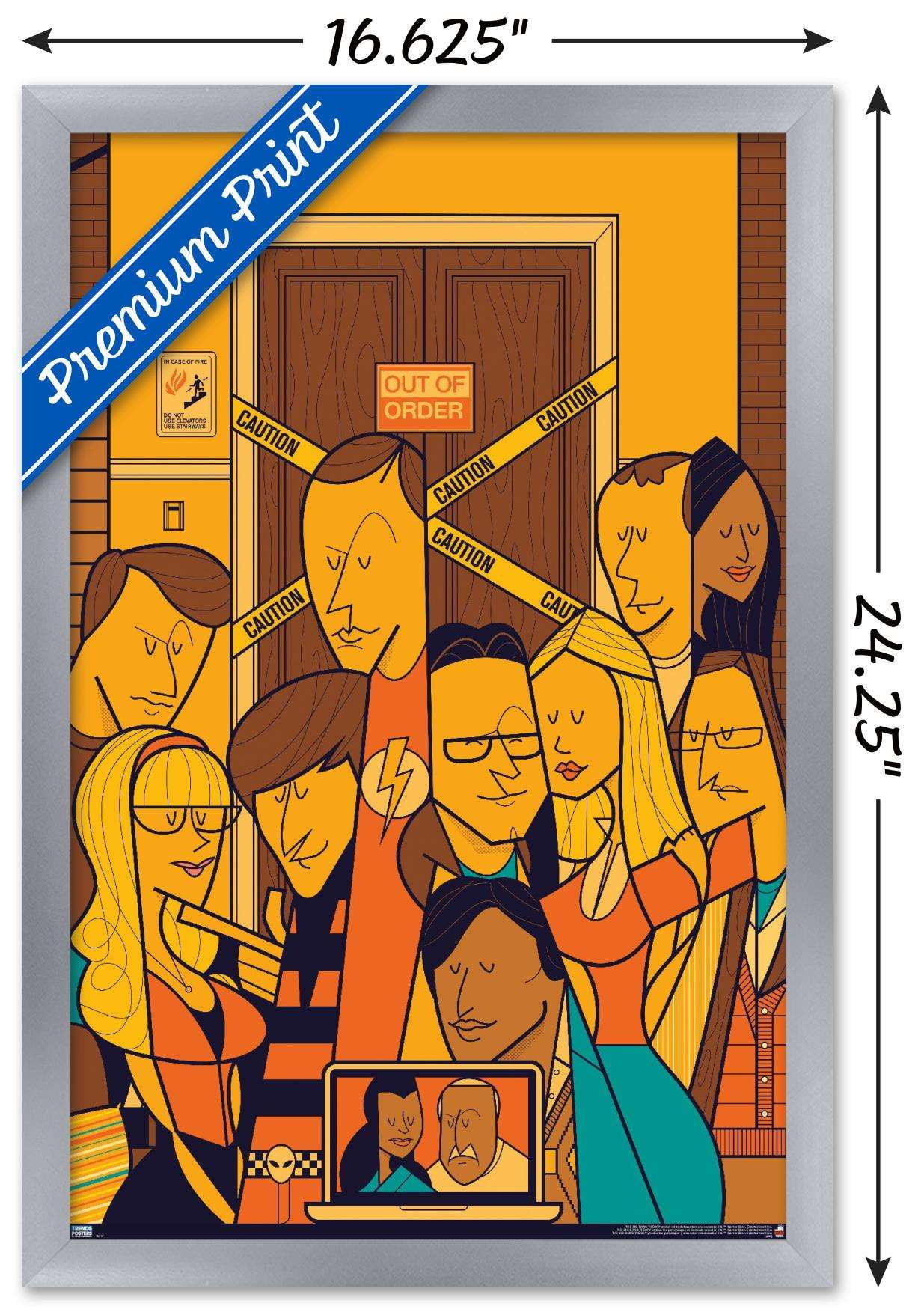The Big Bang Theory - Elevator Wall Poster, 14.725" x 22.375", Framed
