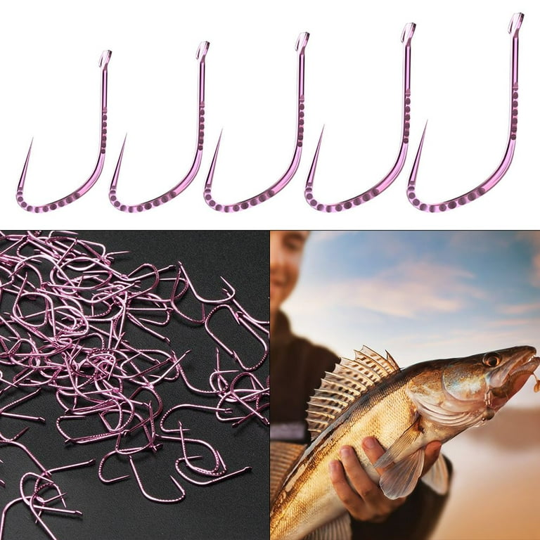 30pcs Box-packed Tools Fishing Accessories Light Pink Horn Tooth Carp Fishhook Titanium Alloy Black Pit Sports 6, Men's, Size: One Size