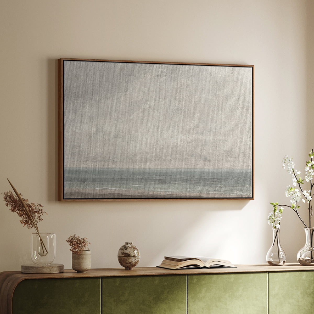 Vintage Landscape-CCCXLIII By Wexford Home Framed in Walnut Wood Gallery Wrapped Canvas 17 in. x 25 in.