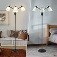 thumbnail image 6 of FanhSbrocade Tree Floor Lamp with 3 Adjustable Rotating Lights and Matching LED Bulbs, Standing Tall Pole Lamps for Living Room, Bedroom, Home, Office, Black, 6 of 7