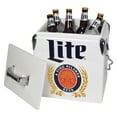 thumbnail image 2 of Miller Lite Retro Ice Chest Cooler with Bottle Opener 13L (14 qt), White and Blue, 2 of 7