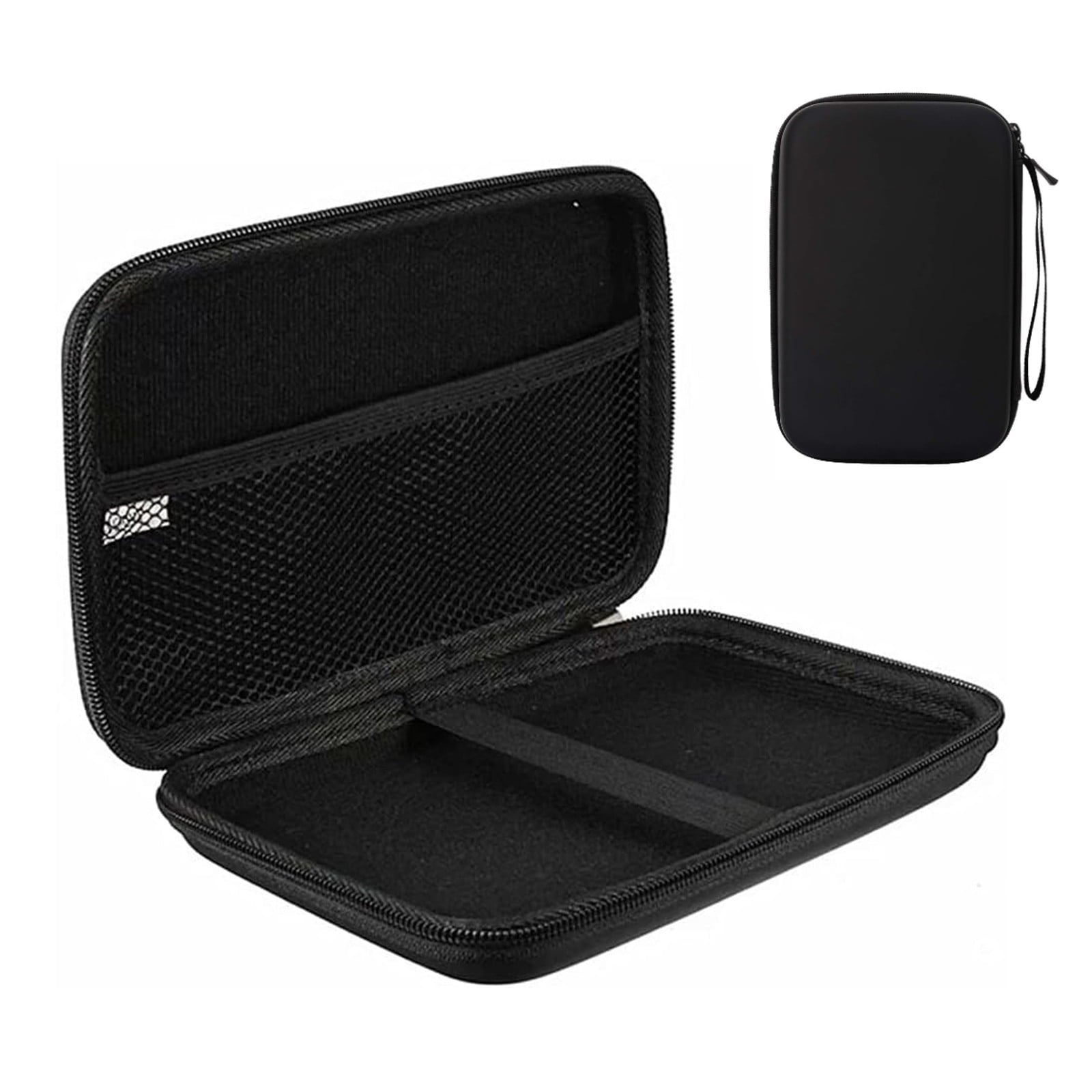 Hard Shell for GPS Carrying for Case for 7 Inch Devices, Shockproof EVA Travel Storage Bag with Mesh Pocket for Chargers and Cables, Moisture Resistive Protective Organizer, Black