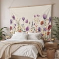 thumbnail image 3 of Purple Red Spring Floral Tapestry for Bedroom Wall Hanging Tapestry,Watercolor Botanical Summer Flowers Ceiling Backdrop Tapestries Poster Blanket Wall Decor for Teens Room Living Room Dorm 59" x 90", 3 of 8