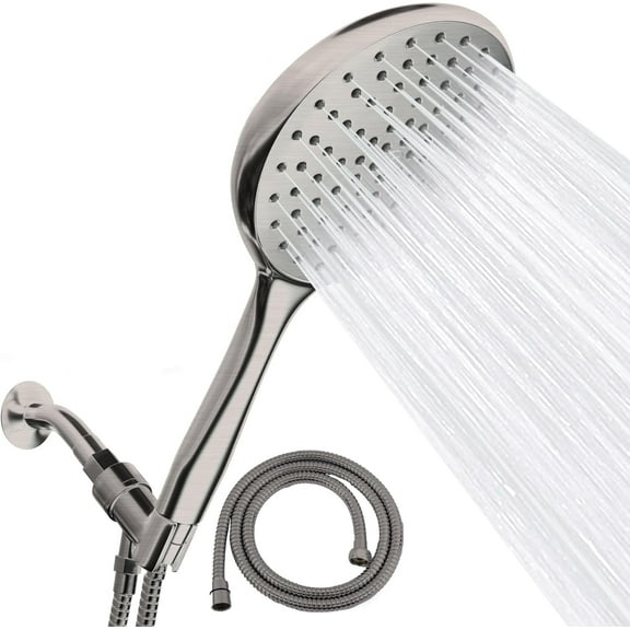 SparkPod Rainfall Shower Head with Handheld - 6-Inch Head, 6ft Hose, Adjustable Bracket (Elegant Brushed Nickel)