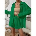 thumbnail image 3 of Conjunto de pantalones cortos sólidos de moda 2024, traje de verano para mujer, conjunto informal holgado de dos piezas para mujer, ropa de mujer, 3 of 5