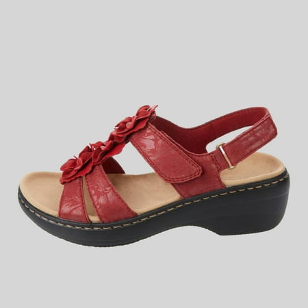 

PEONAVET Womens Comfort Wedge Slide Sandals Open-Toe Low Heel Non-Slip n Flat Sandalsl Summer Slippers for Women - Summer s Best Shoes