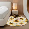 thumbnail image 2 of Round Rugs 4Ft, Summer Sunflowers Round Area Rug Washable Indoor Throw Carpet, Pastoral Rose Floral Farmhouse Vintage Soft Non Slip Circle Rug for Kitchen Nursery Room Home Decor Aesthetic, 2 of 8