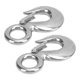 thumbnail image 2 of Ganchos de elevación de acero inoxidable de grado marino, capacidad de 1,5 toneladas, juego de 2 con pestillo de seguridad para polipasto, 2 of 8