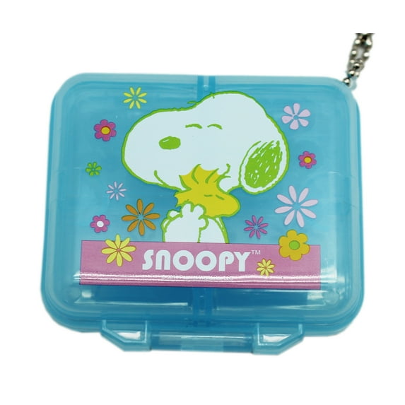 Snoopy and Woodstock Blue Translucent Medication Organizer