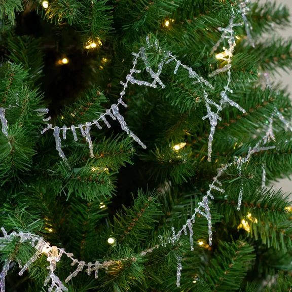 Northlight 8' X 2.5 Clear Iridescent Icicle Beaded Christmas Garland