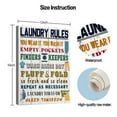 thumbnail image 3 of wash clothe Rules Canvas wall prints White simple Wood Background Bathroom interest printing Signs Framed HD Picture Art Home Decoration Easy to Hang Size 12x16 inches, 3 of 6