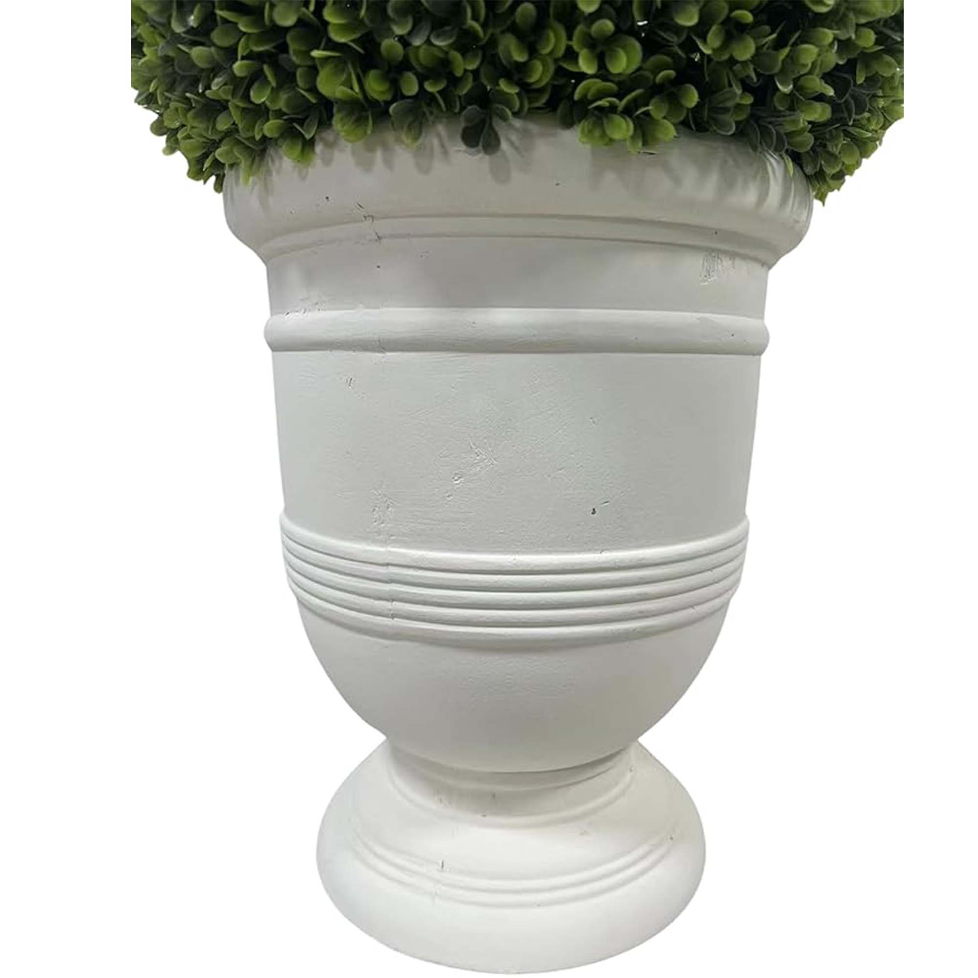 Miniyam 24" Ball Topiary in White Pot, Artificial Plant for Indoor and Outdoor