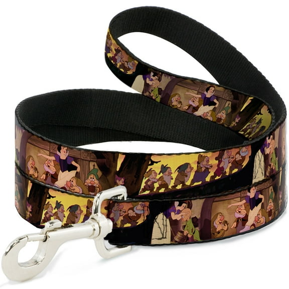 Disney Pet Leash, Dog Leash, Snow White the Seven Dwarfs Scenes, 6 Feet Long 1.0 Inch Wide