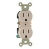 GE 4pk Duplex Grounding Receptacle, Ivory