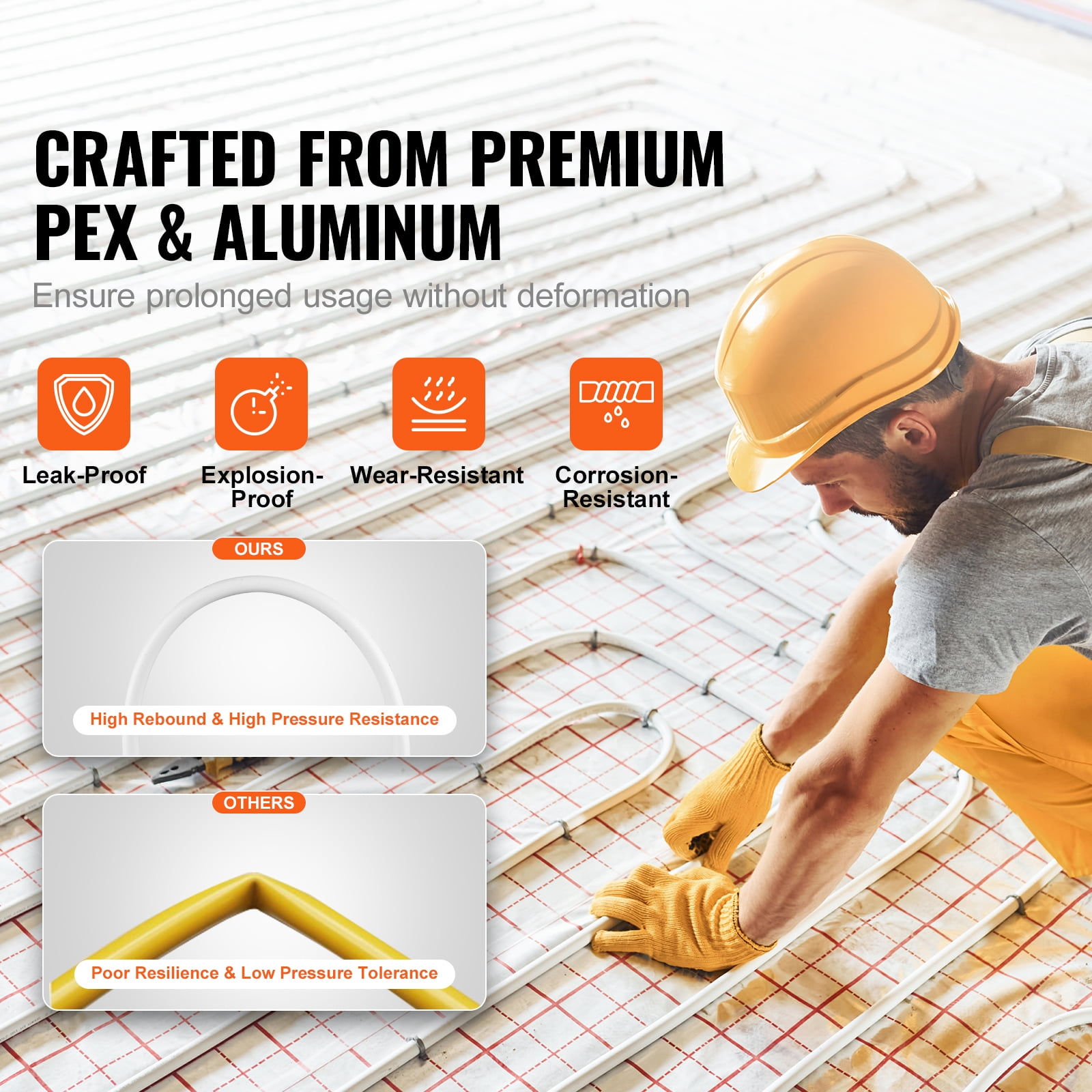 KFFKFF PEX-AL-PEX Tube Aluminum-Plastic Composite Pipe 656ft Oxygen Barrier Tube