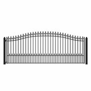 ALEKO Steel Single Swing 16 x 6 feet Black Driveway Gate Prague Style