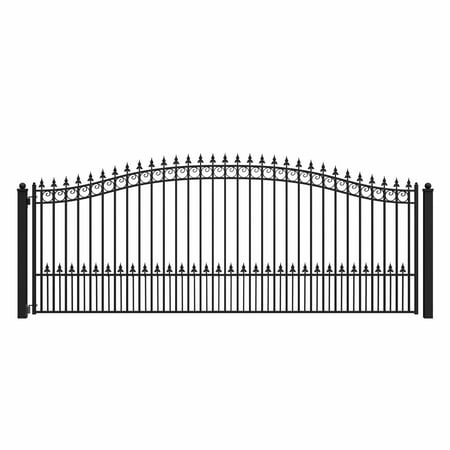 ALEKO Steel Single Swing 16 x 6 feet Black Driveway Gate Prague Style