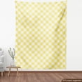 thumbnail image 4 of Ambesonne Yellow Abstract Fabric by the Yard Upholstery, Pastel Gingham Grid, 10 Yards, Cream and White, 4 of 5
