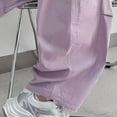 thumbnail image 6 of WPPGONE Girls Cargo Pants Teen Tween Baggy Parachute Trousers with Drawstring Elastic Waist Loose Fit Wide Leg Streetwear Bottoms with Flap Pockets for Casual Dance School, 6 of 9