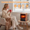 thumbnail image 2 of Calefactor eléctrico portátil tipo chimenea AckMizz con llama 3D mini, 2 of 8