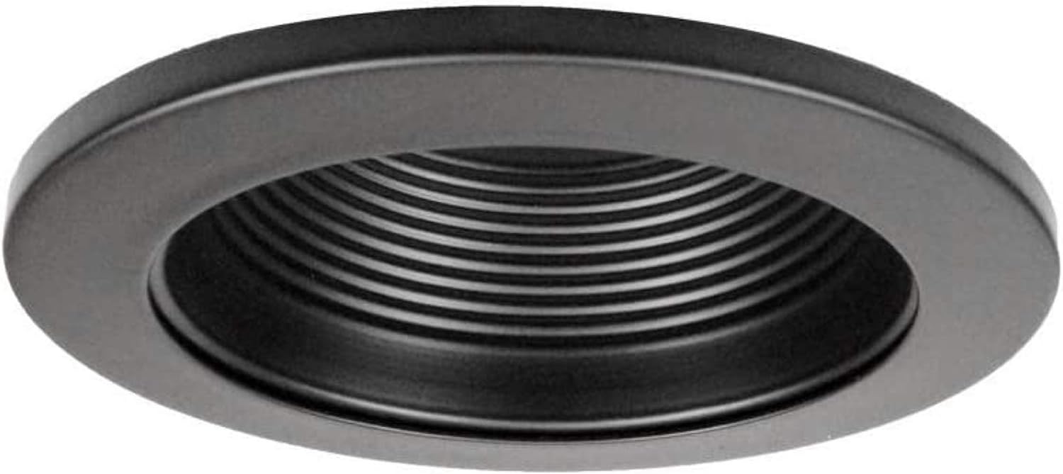 Four Bros 4Inch Stepped Black Baffle LED Trim, Bulb Light Cover, for 4