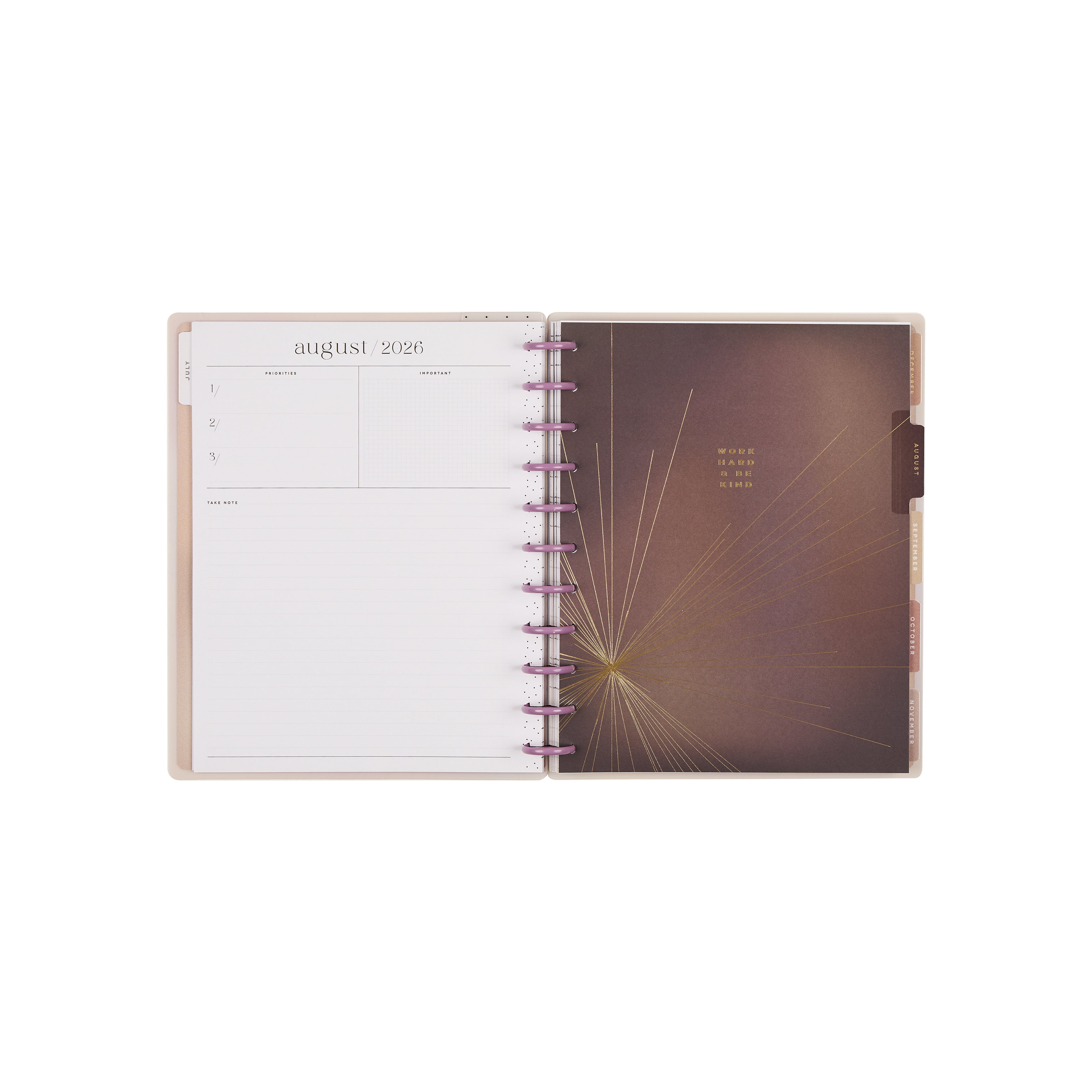 Happy Planner Gradient Glow Dated 12-Month Planner, July 2026 – June 2027, Big Size, Horizontal Layout, Disc-Bound, 3 Bonus Months, 2 Sticker Sheets, 8.5" x 11"