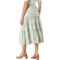 thumbnail image 3 of MODA NOVA Juniors Floral Print Elastic Waist Ruffle Maxi Tiered Skirt, 3 of 5