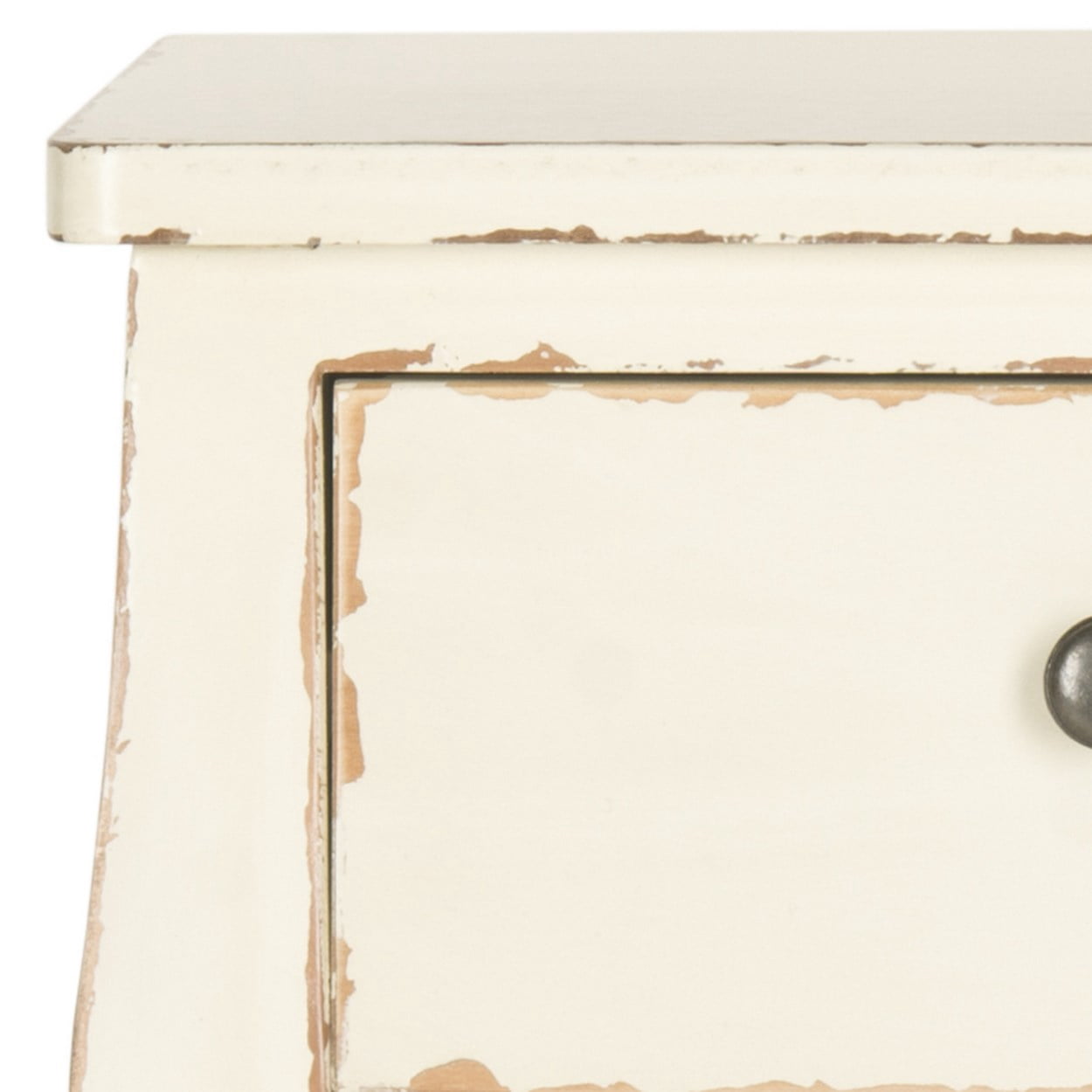 SAFAVIEH Thelma Solid Rustic End Table with Storage Drawer, Vintage Cream