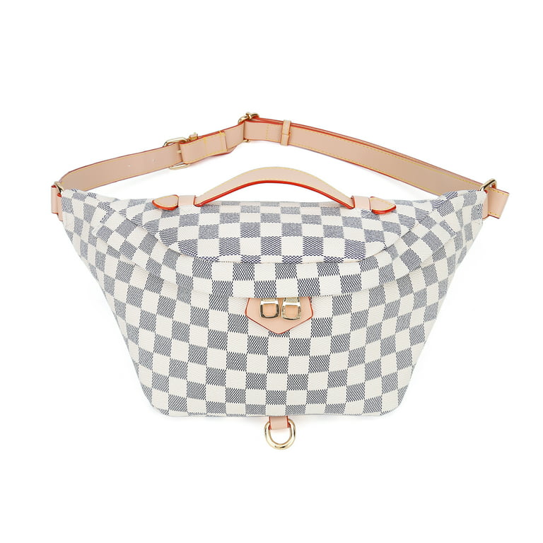 RICHPORTS Checkered Tote Shoulder Bag with inner pouch - PU Vegan
