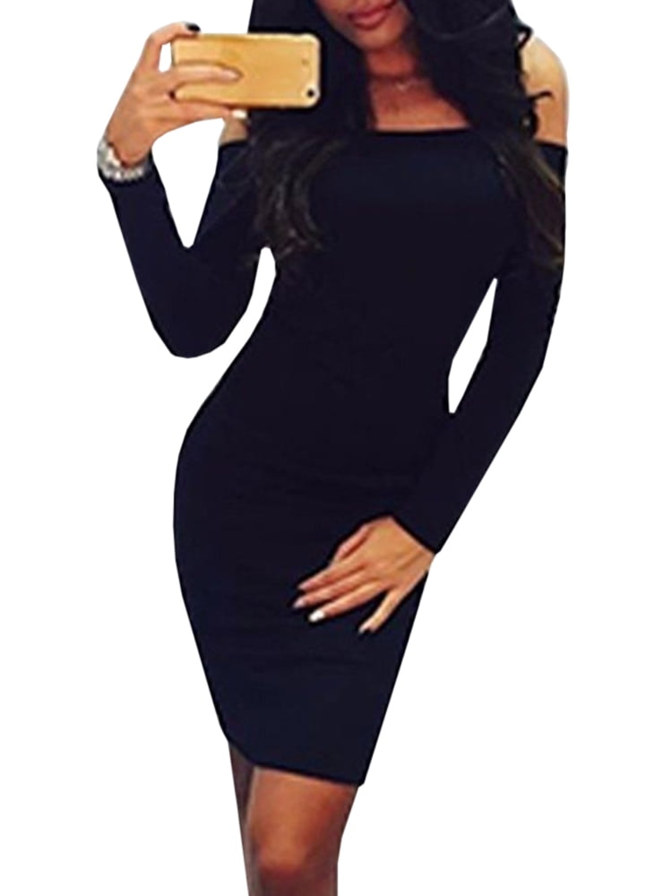 long sleeve tight sweater dress